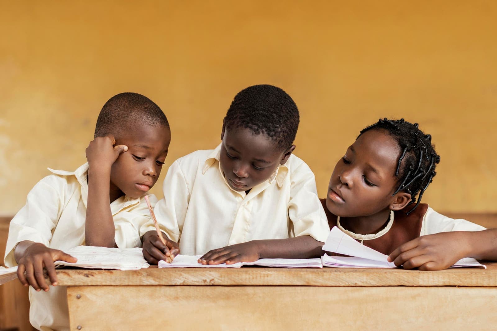 Children learning together in a classroom